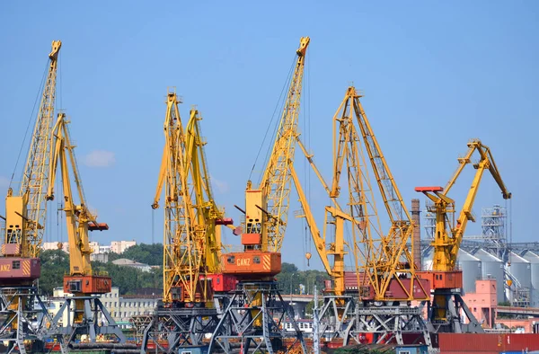 Yellow cranes for lifting — Stock Photo, Image