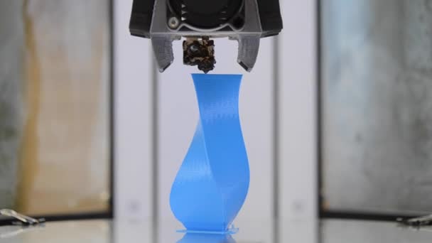 3D tisk tiskárna světlé modré model detail.