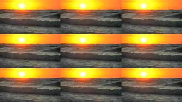 Nascer do sol amanhecer no mar oceano. — Vídeo de Stock