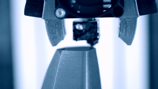 3D-printer werkt close-up. — Stockvideo