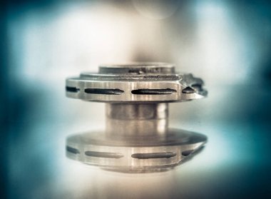 Selektif lazer erime. Nesne baskılı metal 3d yazıcı clos