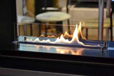 Etanol gaz Biofireplace yanığı. Çağdaş Dağı biyoyakıt