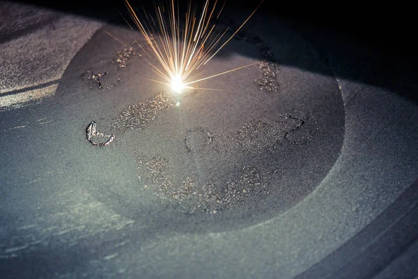 Lasersintermachine voor metaal. 3D printer afdrukken metaal. — Stockfoto