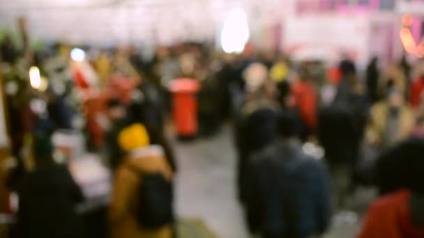 Crowd a lot of people in the hall — Stock Video