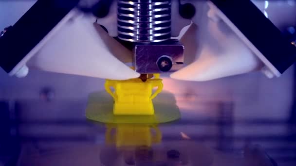 3D печать обработки крупным планом — стоковое видео