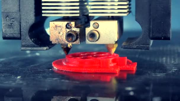 Impresora 3D trabajando. Modelado de deposición fundida , — Vídeo de stock