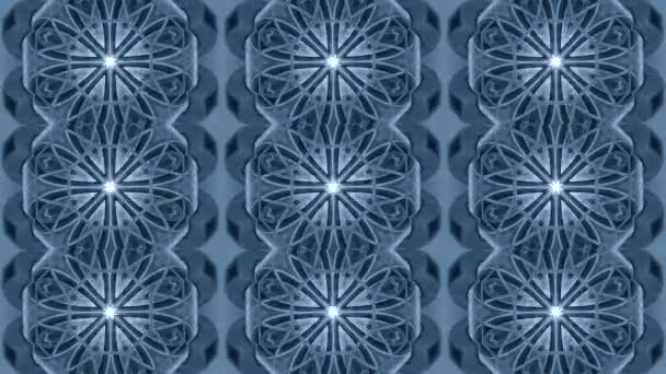 Abstracte Caleidoscoop Beweging Achtergrond Reeks Meerkleurige Grafische Ornamenten Patronen Blauw — Stockvideo