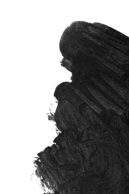 Beyaz izole kağıt üzerinde siyah fırça darbeleri.