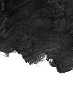 Beyaz izole kağıt üzerinde siyah fırça darbeleri.