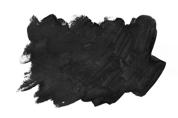Pociągnięcia pędzla czarno na białym papierze na białym tle. — Zdjęcie stockowe