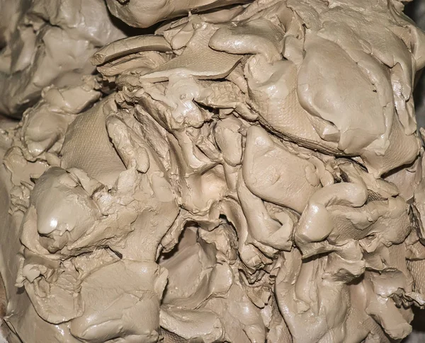 Wet white clay closeup