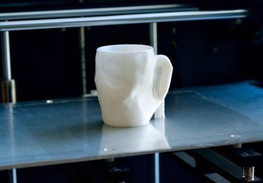 Nesneler 3D yazıcı tarafından yazdırıldı.