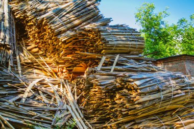 ormandan gelen büyük Boyutlanmış günlükleri barlar büyük kazık