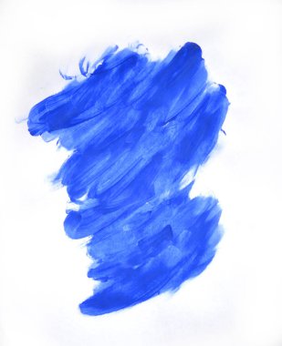 bir parmak tarafından yapılan mavi boya vuruşları