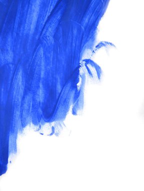 bir parmak tarafından yapılan mavi boya vuruşları