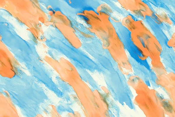 Abstraktní modrá a oranžová barva na papíře — Stock fotografie