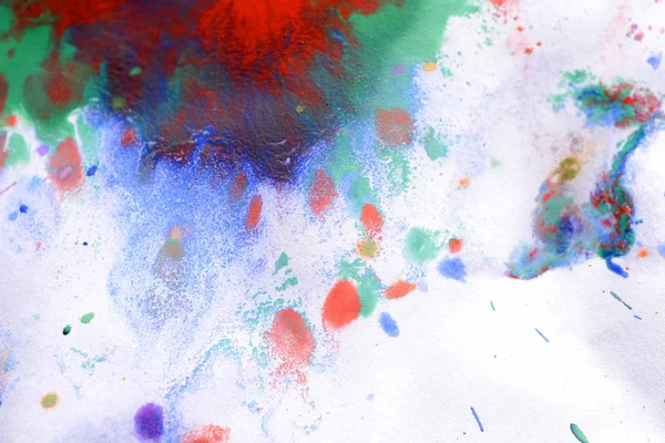 Multicolored paint stains, drips, splashes, mixing. Abstract background