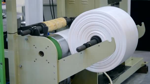Plastic zak maken machine — Stockvideo