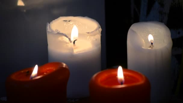 Candles are burning — Stock video