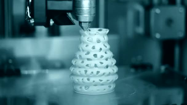 Imprimante 3D fonctionnant. Modélisation des dépôts fusionnés, FDM. Impression d'imprimante 3D — Video