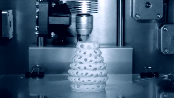 3D printer working. Fused deposition modeling, FDM. 3D printer printing — Stock Video