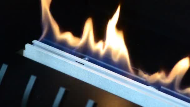 Modern bio fireplot fireplace on ethanol gas — Stock Video