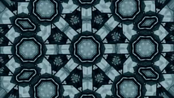 Abstraktní kaleidoskop, pozadí pohybu. Vzory ornamentů s posloupností grafiky. — Stock video