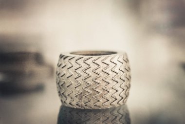 Selektif lazer erime. Nesne baskılı metal 3d yazıcı yakın çekim.
