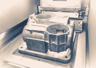 Çalışma odasında lazer sinterleme makinesinde oluşturulan model. Eski vintage tarzı.