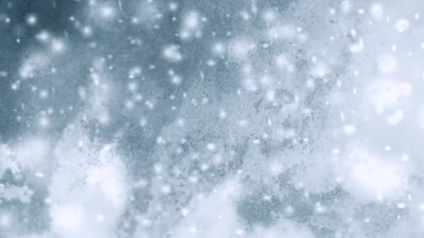 Absztrakt téli lila háttér hópelyhekkel. Téli háttér lila tinta — Stock videók