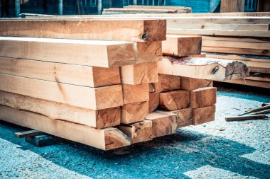 Bıçkıhane. Bir kereste atölyesindeki kereste tahtaları için depo.