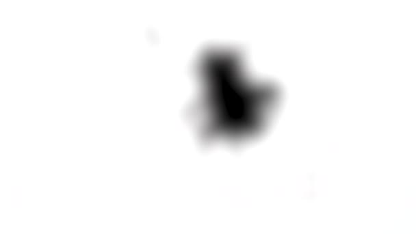 Розмитий фон. Падіння поширює чорне чорнило з розбризкувальними краплями — стокове відео