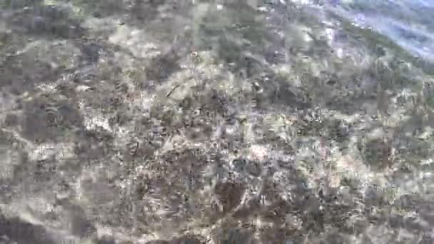 Abstrato vista água mar oceano praia areia concha sol brilho na água — Vídeo de Stock