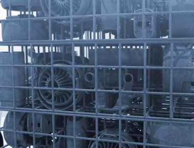 Erimiş plastik baruttan 3 boyutlu yazıcıya yakın plan baskı yapılmış. Erimiş poliyamid tozundan 3 boyutlu yazıcıya basılmış bir model. Yeni modern 3D baskı teknolojisi. Çoklu Jet Füzyon MJF teknolojisi