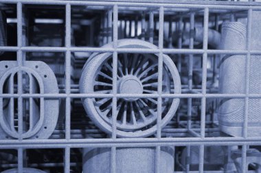 Erimiş plastik baruttan 3 boyutlu yazıcıya yakın plan baskı yapılmış. Erimiş poliyamid tozundan 3 boyutlu yazıcıya basılmış bir model. Yeni modern 3D baskı teknolojisi. Çoklu Jet Füzyon MJF teknolojisi