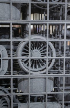 Erimiş plastik baruttan 3 boyutlu yazıcıya yakın plan baskı yapılmış. Erimiş poliyamid tozundan 3 boyutlu yazıcıya basılmış bir model. Yeni modern 3D baskı teknolojisi. Çoklu Jet Füzyon MJF teknolojisi