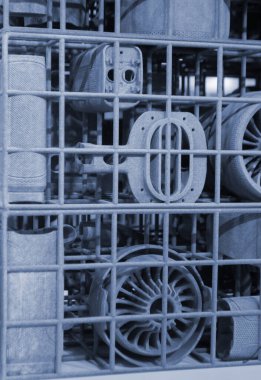 Erimiş plastik baruttan 3 boyutlu yazıcıya yakın plan baskı yapılmış. Erimiş poliyamid tozundan 3 boyutlu yazıcıya basılmış bir model. Yeni modern 3D baskı teknolojisi. Çoklu Jet Füzyon MJF teknolojisi