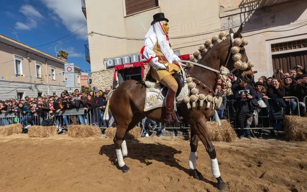 意大利撒丁岛传统狂欢节奥里斯塔诺的Sartiglia — 图库照片