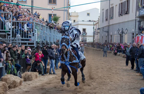 Sartiglia Oristano Carrera Caballos Hilo Las Estrellas — Foto de Stock