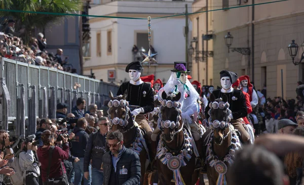 Sartiglia Oristano赛马和线程的星星 — 图库照片