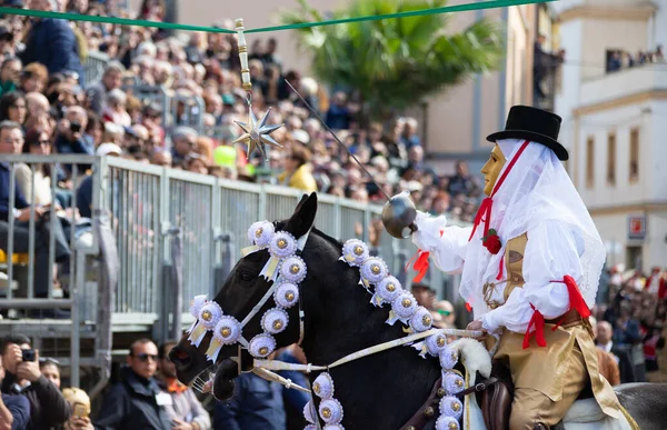 Sartiglia Oristano Carrera Caballos Hilo Las Estrellas — Foto de Stock