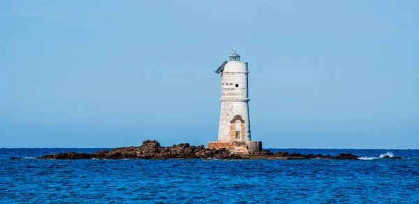 Faro Della Mangiabarche Una Serena Giornata Autunnale Calasetta Sardina Meridionale — Foto Stock