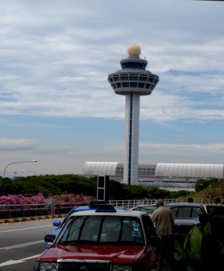 Ülke - Singapur, şehir, Singapur tarihi 04 / 15 / 2020 Singapur Changi havaalanı hava trafik kontrolörü görüntüsü