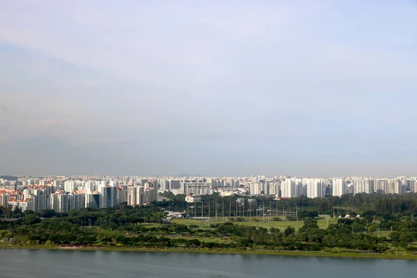 Stadtansicht Von Singapore Mit Eigentumswohnung Hdb Gebäude Und Bäumen Mit — Stockfoto