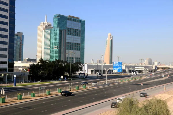 Země Dubaj Datum 2020 Letecký Pohled Dálniční Silnici Dubaji Pozadím — Stock fotografie