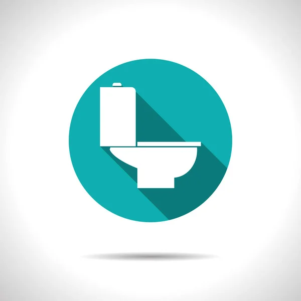 Ilustrace záchodové mísy. Ikona rovný vektor Restroom — Stockový vektor