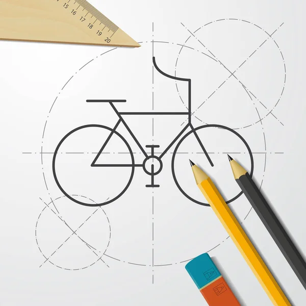 Illustrazione bicicletta sportiva. Attività sane semplice icona vettoriale — Vettoriale Stock