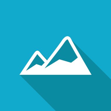 Dağlar karla kaplı. Doğa vektörü simgesi