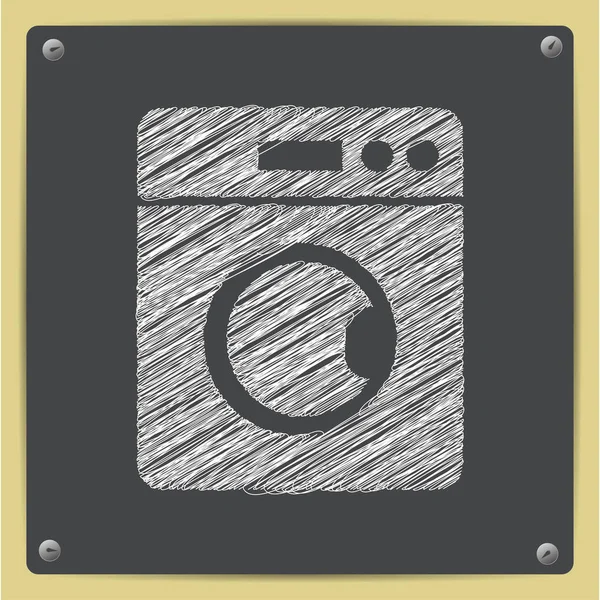 Ilustrasi mesin cuci. Ikon vektor datar Laundry - Stok Vektor