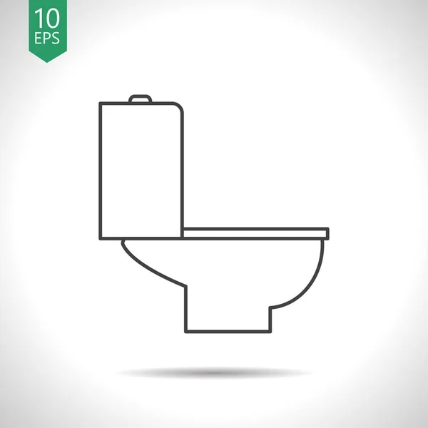 Ilustrasi mangkuk toilet. Ikon vektor datar kamar mandi - Stok Vektor